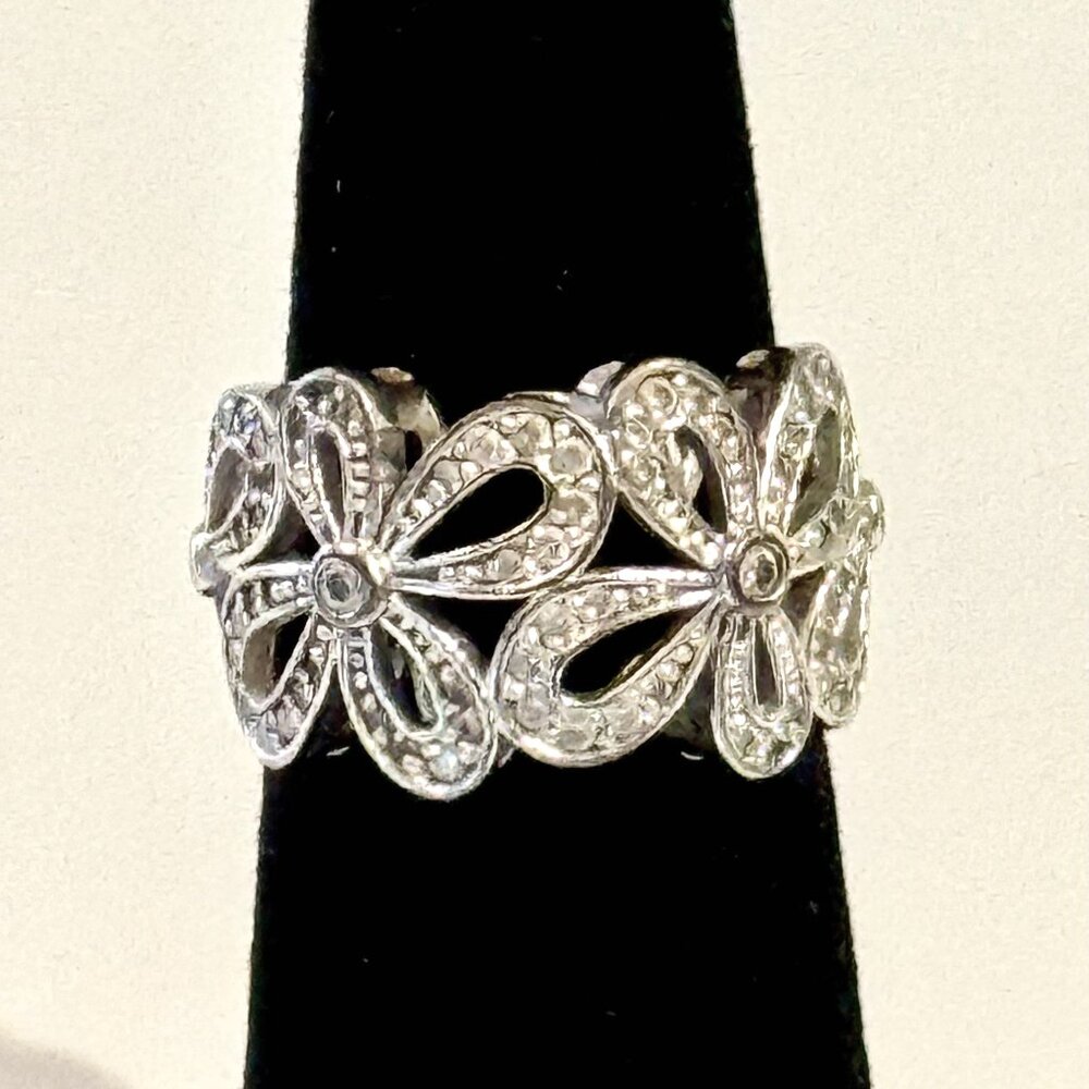 Epiphany Diamonique Floral Band Ring